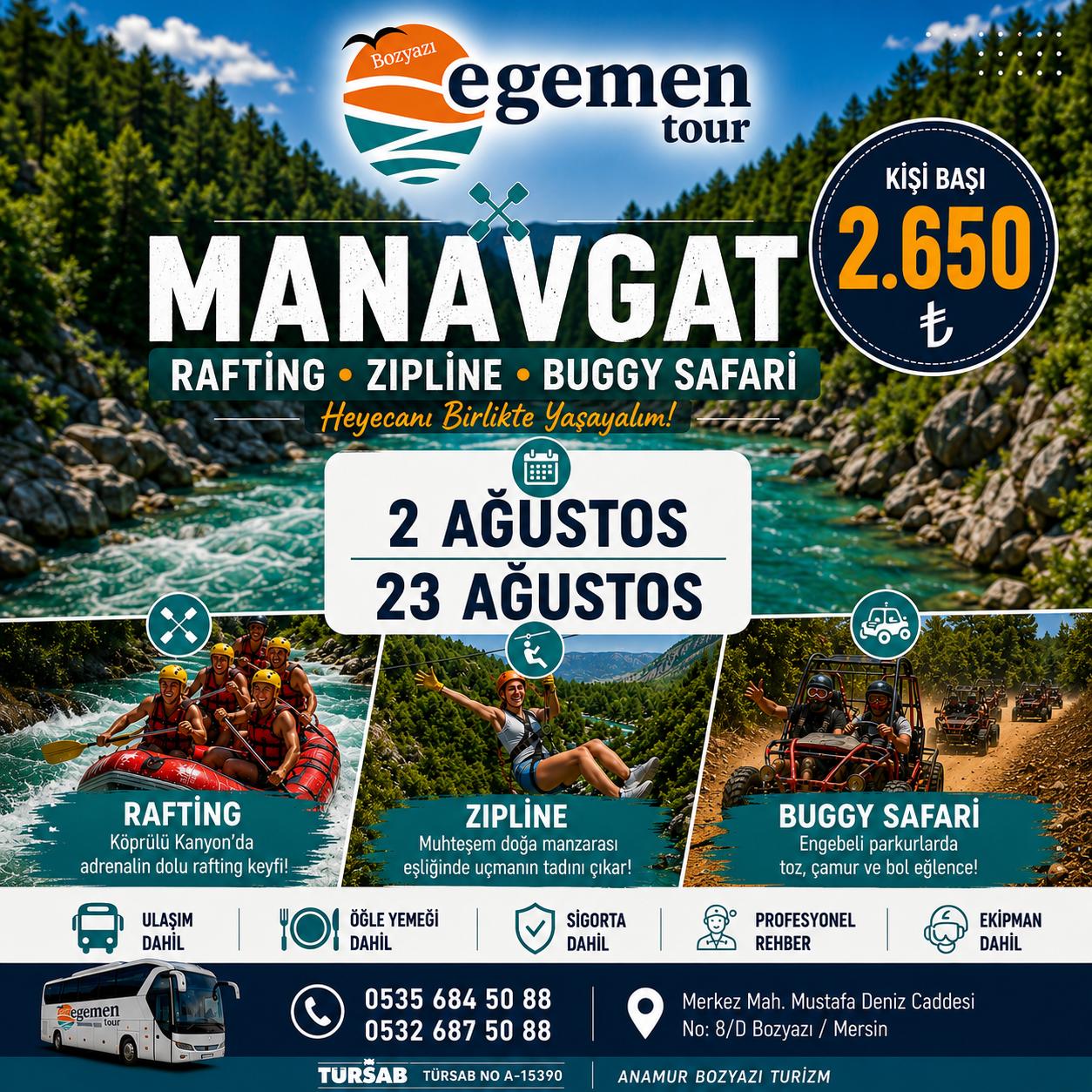 Günübirlik Manavgat Rafting Turu afişi